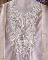 Mul Cotton Digital Print Unstitched Suit Set with Embroidered Neck & Dupatta