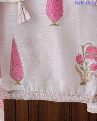 Mul Cotton Digital Print Unstitched Suit Set with Embroidered Neck & Dupatta