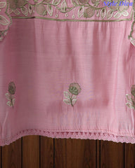 Mul Cotton Unstitched Suit Set with Overall Embroidery & Scalloped Dupatta