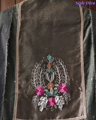 Jamdani Cotton Lagdi Patta- Faux Leather Unstitched Suit
