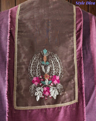 Jamdani Cotton Lagdi Patta- Faux Leather Unstitched Suit