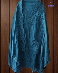 Premium Crush Mul Cotton Unstitched Suit with Laser Cut Work and Embroidery