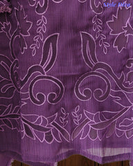 Premium Crush Mul Cotton Unstitched Suit with Laser Cut Work and Embroidery