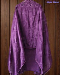 Premium Crush Mul Cotton Unstitched Suit with Laser Cut Work and Embroidery