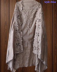 Premium Crush Mul Cotton Unstitched Suit with Laser Cut Work and Embroidery