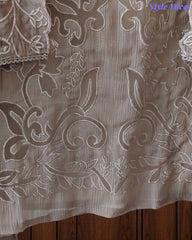 Premium Crush Mul Cotton Unstitched Suit with Laser Cut Work and Embroidery