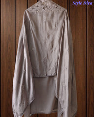 Premium Crush Mul Cotton Unstitched Suit with Laser Cut Work and Embroidery