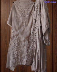 Premium Crush Mul Cotton Unstitched Suit with Laser Cut Work and Embroidery
