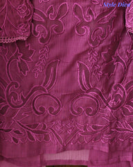 Premium Crush Mul Cotton Unstitched Suit with Laser Cut Work and Embroidery