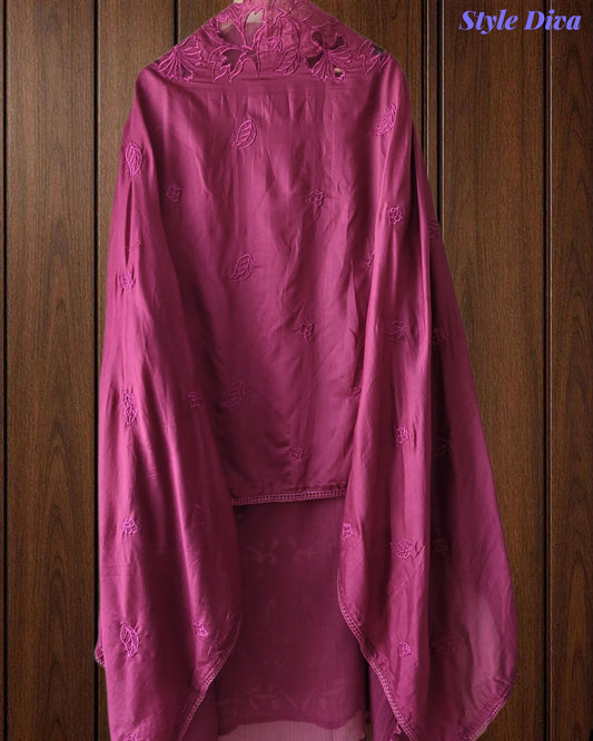 Premium Crush Mul Cotton Unstitched Suit with Laser Cut Work and Embroidery