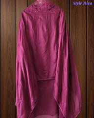 Premium Crush Mul Cotton Unstitched Suit with Laser Cut Work and Embroidery