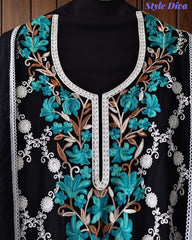 Premium Rayon Unstitched Suit with Overall Kashmiri Embroidery and Crochet Border