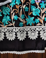 Premium Rayon Unstitched Suit with Overall Kashmiri Embroidery and Crochet Border