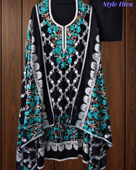Premium Rayon Unstitched Suit with Overall Kashmiri Embroidery and Crochet Border