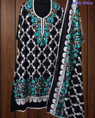 Premium Rayon Unstitched Suit with Overall Kashmiri Embroidery and Crochet Border