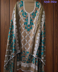 Premium Rayon Unstitched Suit with Overall Kashmiri Embroidery and Crochet Border