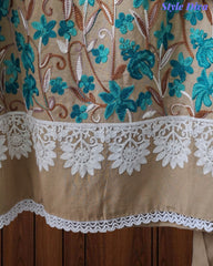 Premium Rayon Unstitched Suit with Overall Kashmiri Embroidery and Crochet Border