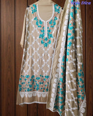 Premium Rayon Unstitched Suit with Overall Kashmiri Embroidery and Crochet Border