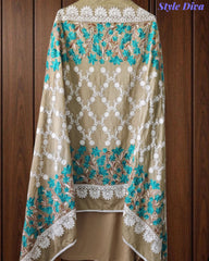 Premium Rayon Unstitched Suit with Overall Kashmiri Embroidery and Crochet Border
