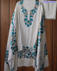Premium Rayon Unstitched Suit with Overall Kashmiri Embroidery and Crochet Border