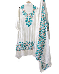 Premium Rayon Unstitched Suit with Overall Kashmiri Embroidery and Crochet Border