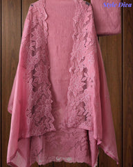 Premium Crush Mul Cotton Unstitched Suit with Laser Cut Work and Embroidery