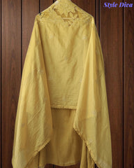 Premium Crush Mul Cotton Unstitched Suit with Laser Cut Work and Embroidery