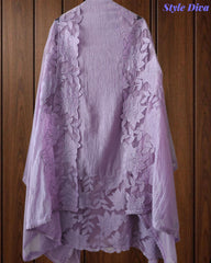 Premium Crush Mul Cotton Unstitched Suit with Laser Cut Work and Embroidery