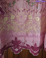 Crepe Unstitched Suit with Overall Embroidery, Pearl Highlighting & Scalloped Organza Dupatta