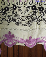 Crepe Unstitched Suit with Overall Embroidery, Pearl Highlighting & Scalloped Organza Dupatta