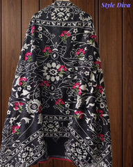Pure Cotton Printed Unstitched Suit Set with Mirror Highlights & Embroidered Dupatta