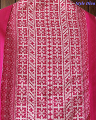 Cotton Digital Printed Unstitched Suit Set with Pearl & Cut-Dana Highlighting