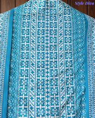 Cotton Digital Printed Unstitched Suit Set with Pearl & Cut-Dana Highlighting