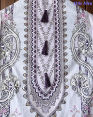 Cotton Digital Printed Unstitched Suit Set with Pearl Highlighting
