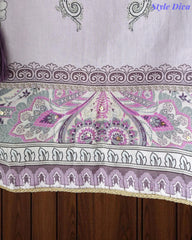Cotton Digital Printed Unstitched Suit Set with Pearl Highlighting