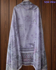 Cotton Digital Printed Unstitched Suit Set with Pearl Highlighting