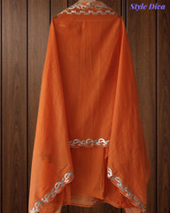 Mul Cotton Faux Leather Work Unstitched Suit Set for Women | Festive & Party Wear
