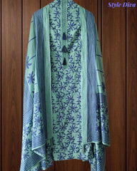 Cotton Printed Unstitched Suit Set with Overall Embroidery Highlights