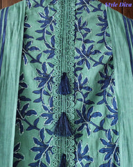 Cotton Printed Unstitched Suit Set with Overall Embroidery Highlights