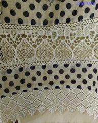 Linen Pakistani Style Unstitched Suit with Embroidery Work and Crochet Lacing