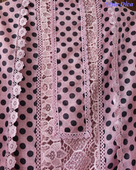 Linen Pakistani Style Unstitched Suit with Embroidery Work and Crochet Lacing