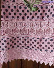 Linen Pakistani Style Unstitched Suit with Embroidery Work and Crochet Lacing