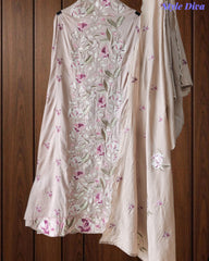 Premium Mul Cotton Unstitched Suit with Colorful Embroidery and Scalloped Edge Dupatta