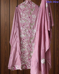 Premium Mul Cotton Unstitched Suit with Colorful Embroidery and Scalloped Edge Dupatta