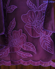 Premium Muslin Ombre Unstitched Suit with Applique Work and Embroidered Dupatta