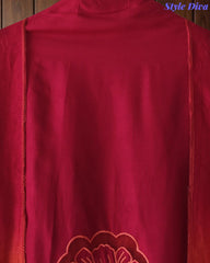 Premium Muslin Ombre Unstitched Suit with Applique Work and Embroidered Dupatta