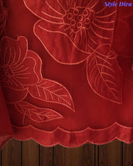 Premium Muslin Ombre Unstitched Suit with Applique Work and Embroidered Dupatta