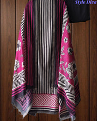 Cotton Maheshwari Digital Print Unstitched Suit Set with Banarasi Border