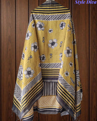 Cotton Maheshwari Digital Print Unstitched Suit Set with Banarasi Border