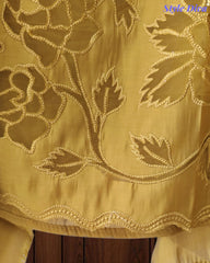Mul Cotton Unstitched Suit Set with Laser Cut Embroidery & Crochet Lace Dupatta